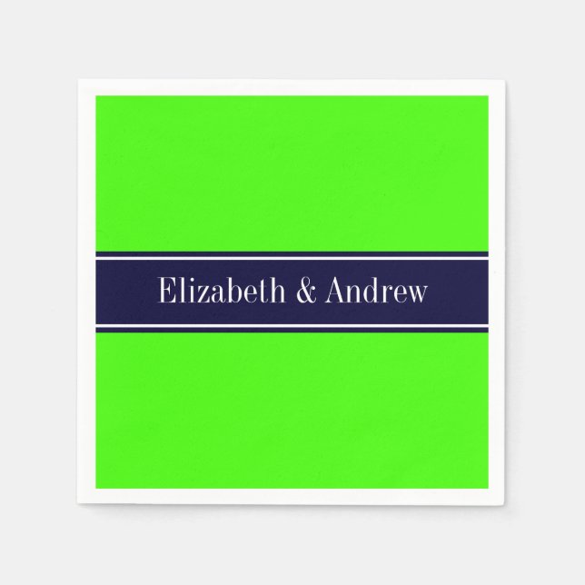 Monogramm für die Bezeichnung von Solid Lime Green Serviette (Vorderseite)