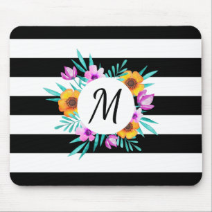 Monogramm für die Farbfloralstreifen der modernen  Mousepad