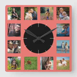 Monogramm für die FotoCollage Quadratische Wanduhr