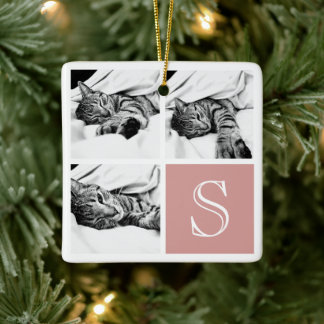 Monogramm für die FotoCollage rosa und weiße Insta Keramikornament