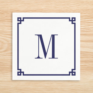 Monogramm für die griechische Schlüsselgrenzensper Serviette