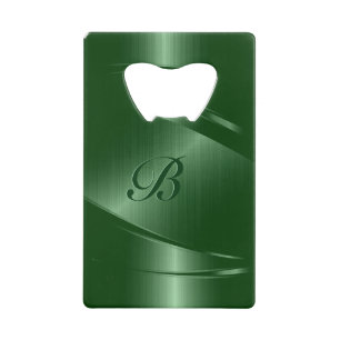 Monogramm für die grüne geometrische Geometrie Geldbeutel Flaschenöffner