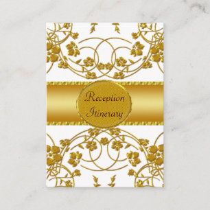 Monogramm für die Hochzeit von Gold und Weiß Begleitkarte