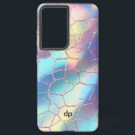Monogramm für die Holographische Folie Samsung Galaxy Hülle<br><div class="desc">Farbenfrohe Holographic Foil Background Digital Paper Pattern Custom Monogram.</div>