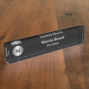 Monogramm für die klassische Führungskraft Namensplakette