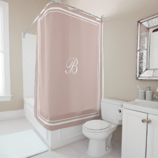 Monogramm für die klassische Rose Border Script Duschvorhang