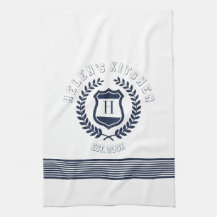 Monogramm für die Konstruktion von Navy Blue Wraat Küchentuch
