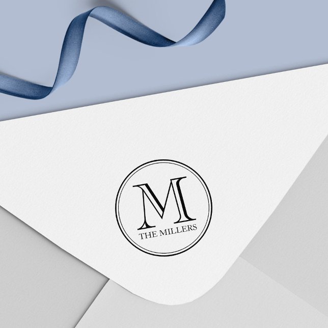 Monogramm für die moderne klassische, runde Grenzf Permastempel (Von Creator hochgeladen)