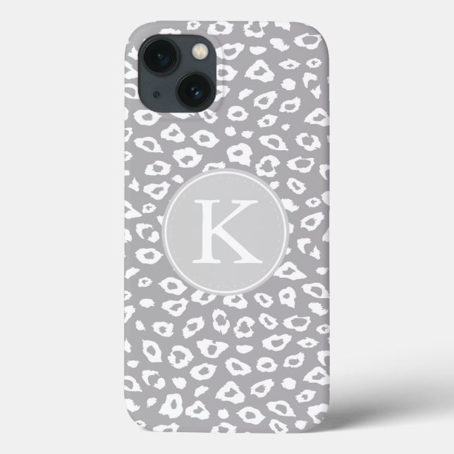 Monogramm für die Printwerbung auf grauem und weiß Case-Mate iPhone Hülle (Rückseite)