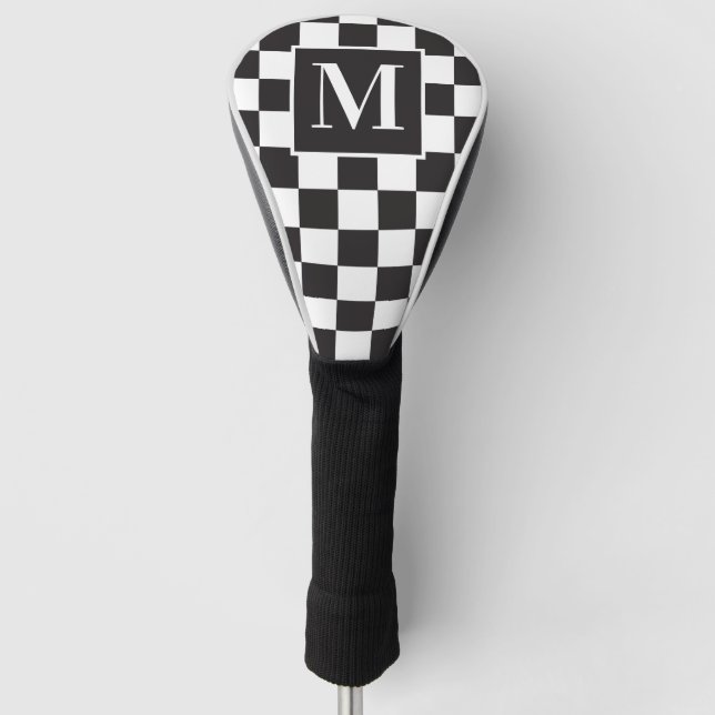 Monogramm für die schwarz-weiße Tafel Golf Headcover (Vorderseite)