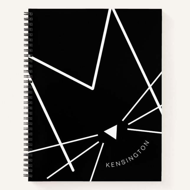 Monogramm für die schwarze und weiße Kiste M Perso Notizbuch (Vorderseite)