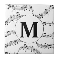 Monogramm für die Schwarzweiß-Musiknote