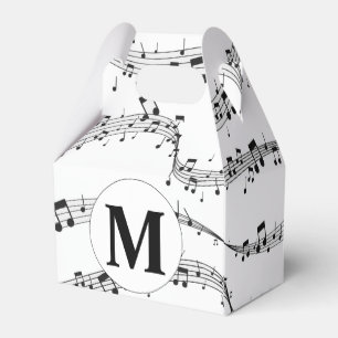 Monogramm für die Schwarzweiß-Musiknote Geschenkschachtel