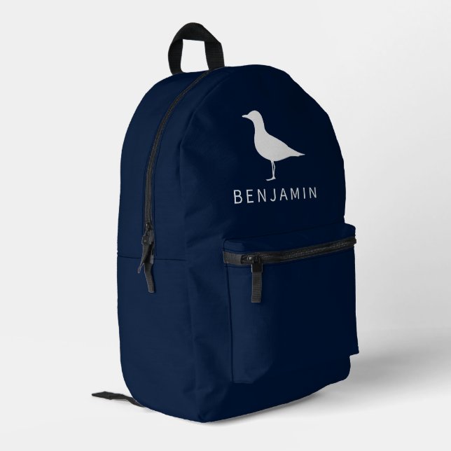 Monogramm für die Silhouette der niedlichen Seegur Bedruckter Rucksack (Rückseitige Ecke links)
