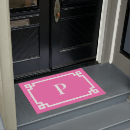 Monogramm für die Tastenkombination Hot Pink und W Fußmatte