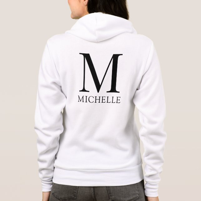 Monogramm für doppelseitige Druckausgabe Hoodie (Rückseite)
