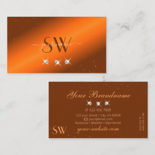 Monogramm für Edelorange und Braunfärbung von Diam Visitenkarte