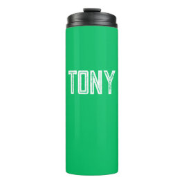 Monogramm für einen grünen Apple-Individuelle Name Thermosbecher