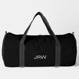 Monogramm für einfache schwarze und weiße Punkte Duffle Bag