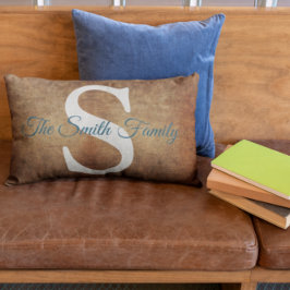 Monogramm für Elegantes Imitat Ledername Lendenkissen