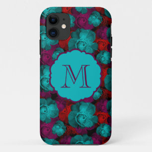Monogramm für Funky Bold-Rose iPhone 11 Hülle