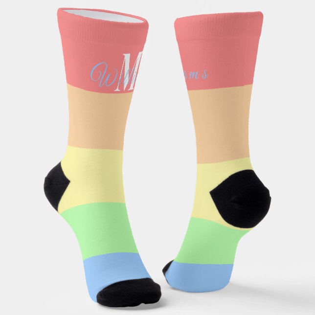 Monogramm für gelbe FarbeBlock für benutzerdefinie Socken (Gewinkelt)