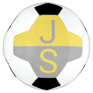 Monogramm für gelbe und graue moderne Initialen Fußball