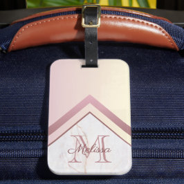 Monogramm für geometrische Zickzack Rose Gepäckanhänger