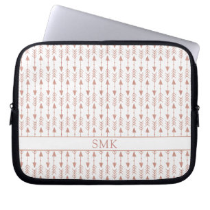 Monogramm für Girl-Rose-Gold-Foil-Tribal-Pfeile Laptopschutzhülle