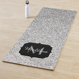 Monogramm für Glitzern mit Silber-Glitzer Yogamatte