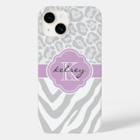 Monogramm für graue und lilac-Tierdrucke