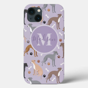 Monogramm für Grauhund-Knochen und Paws Case-Mate iPhone Hülle