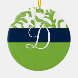 Monogramm für grüne und blaue Floral Keramikornament