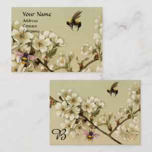MONOGRAMM FÜR HONEY-BIENEN UND WILD-ROSE VISITENKARTE