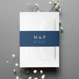 Monogramm für klassische Marine und White Wedding Einladungsbanderole