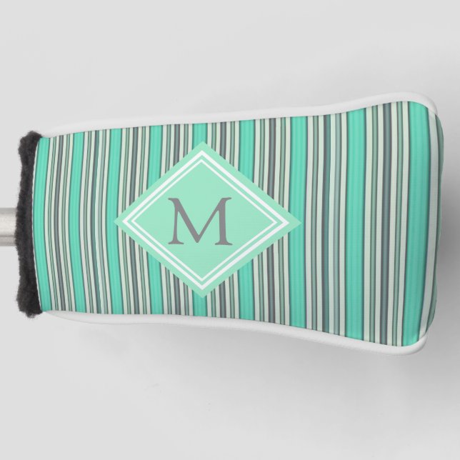 Monogramm für klassische Minze und grau vertikale  Golf Headcover (Vorderseite)