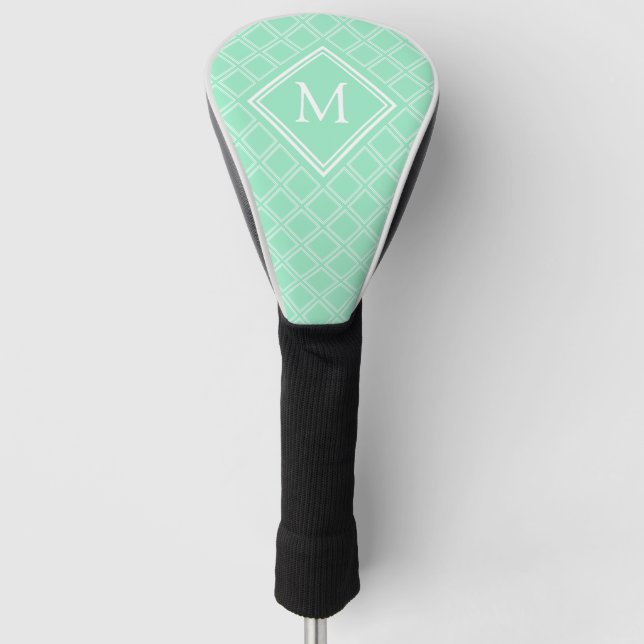 Monogramm für klassische Minze und weißes Diamantm Golf Headcover (Vorderseite)