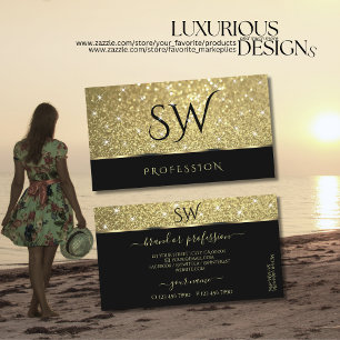 Monogramm für leuchtende Sterne aus schwarzem Gli Visitenkarte