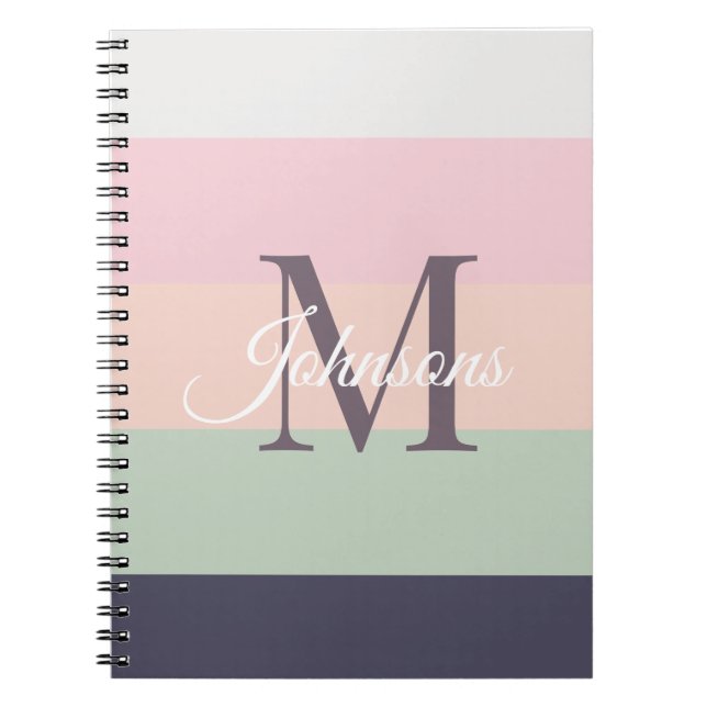 Monogramm für Lila ColorBlock-Vorlagen Notizblock (Vorderseite)