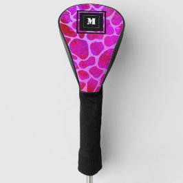 Monogramm für lila und rosa Leoparden Golf Headcover