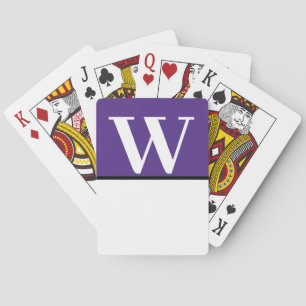 Monogramm für lila und weiße Unis Spielkarten
