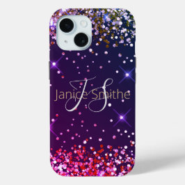 Monogramm für mehrfarbigen Glitzer Case-Mate iPhone Hülle