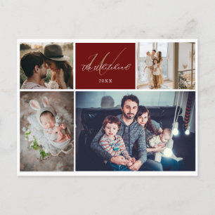 Monogramm für moderne Fotos mit 4 Produktfamilien Feiertagspostkarte