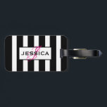 Monogramm für moderne Schwarz-Weiß-Streifen Gepäckanhänger<br><div class="desc">Elegante schwarz-weiße Streifen Muster. Vollständig anpassbare Gepäckanhänger. Wenn Sie Hilfe bei der Anpassung eines meiner Designs benötigen,  kontaktieren Sie ArtOnWear Designer. Kostenlose Textformatierung mit Live-Hilfe auf Anfrage.</div>