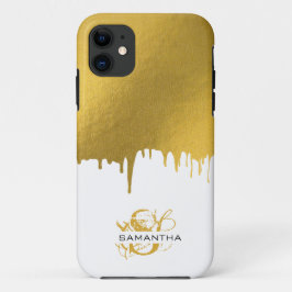 Monogramm für modische Gold-Metallic-Tropfen Case-Mate iPhone Hülle