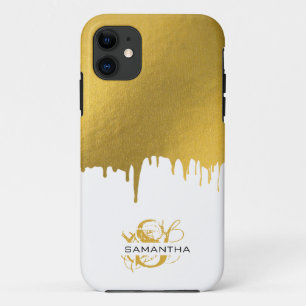 Monogramm für modische Gold-Metallic-Tropfen Case-Mate iPhone Hülle