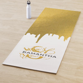 Monogramm für modische Gold-Metallic-Tropfen Yogamatte