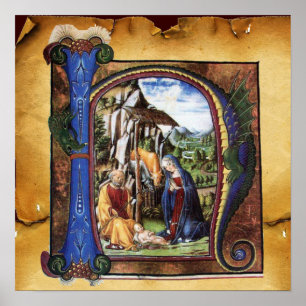 MONOGRAMM FÜR NATIVITÄTSPARCHIERUNGEN POSTER