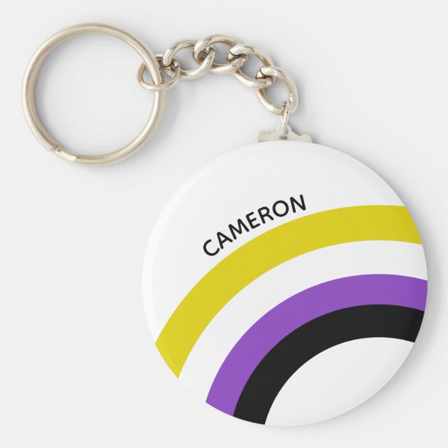Monogramm für nicht binäre Regenbogen, nicht binär Schlüsselanhänger (Vorne)