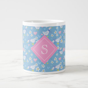 Monogramm für niedliche Vintage Gänse Jumbo-Tasse